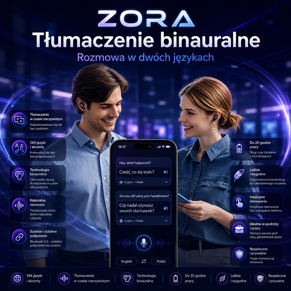 Słuchawki Tłumaczące ZORA Pro™